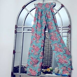 HOLI COW Sea Side Beach Womens Small Multicolor Floral Pants